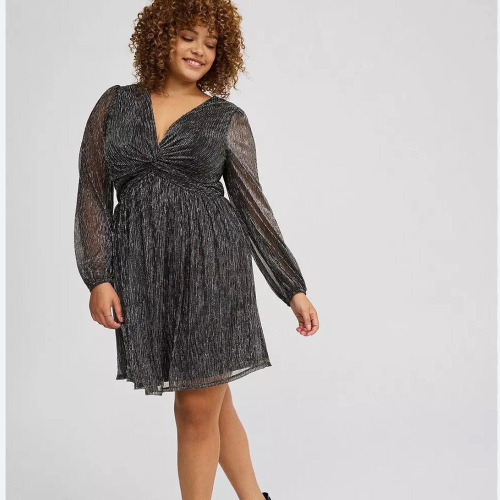Torrid Metallic Long Sleeve Dress